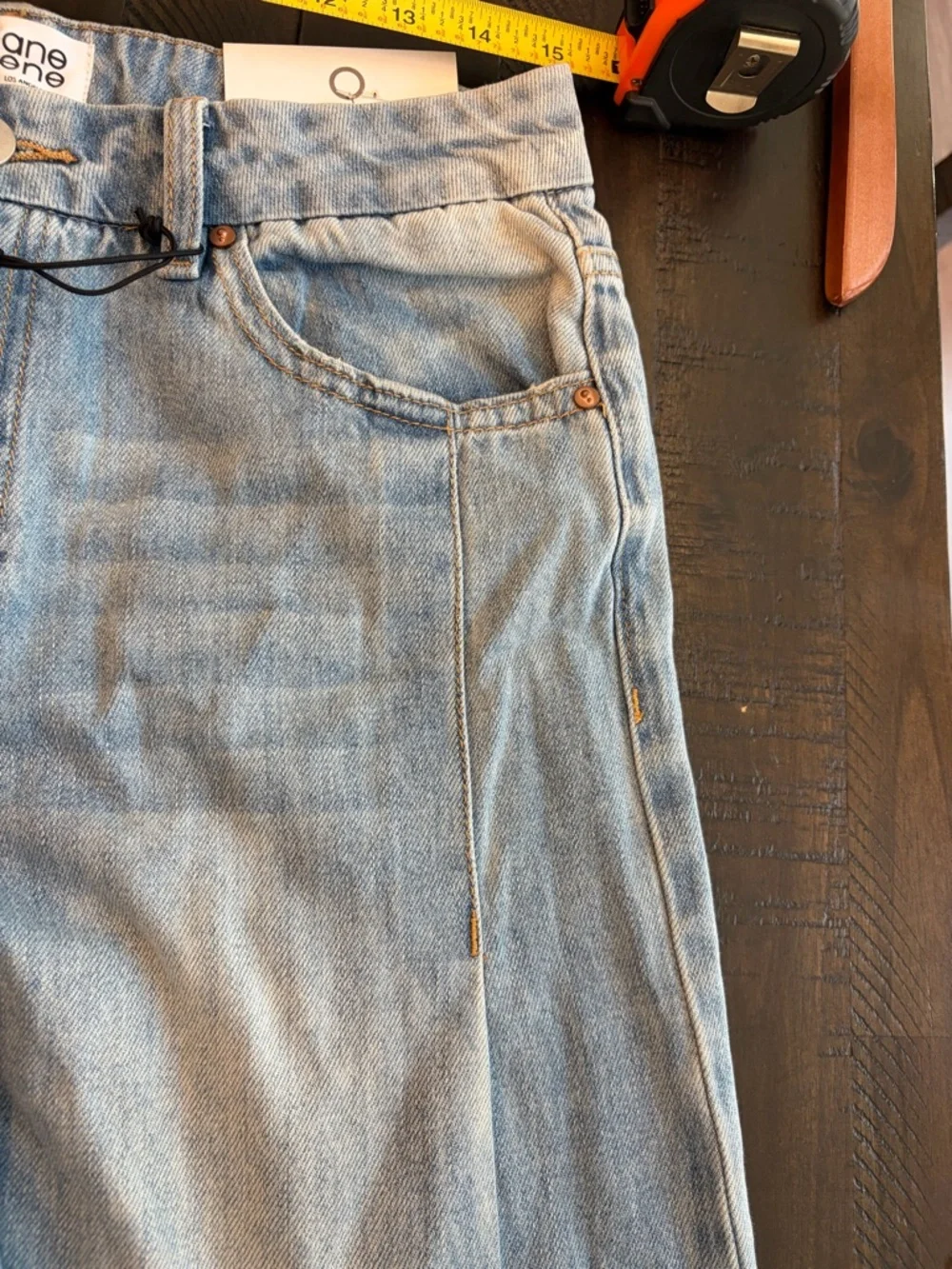 High-Rise Light Blue Flare Jeans for Women - Wide Leg Denim - Picture 6 of 10